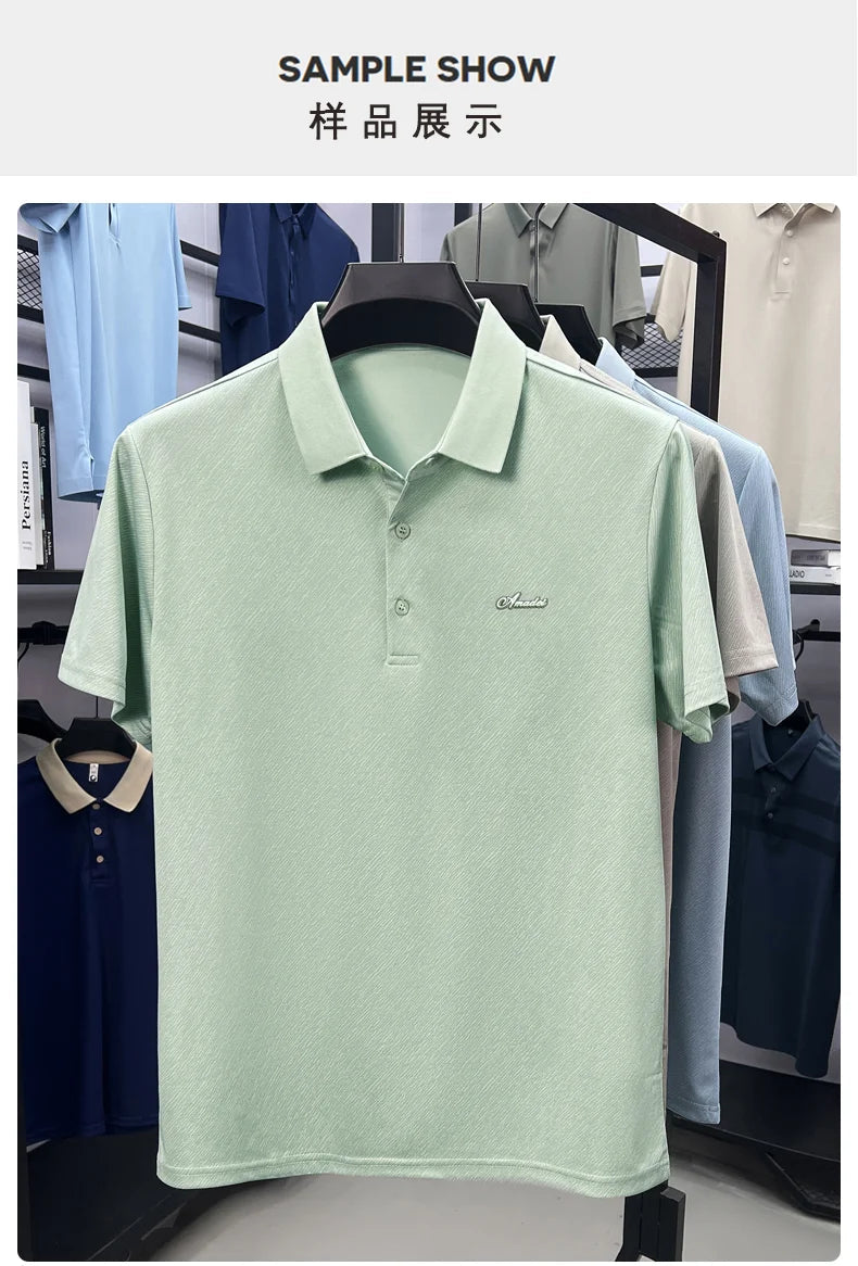 Top Grade Designer Brand Polo Shirt Men Summer New High Short Sleeve Regular Solid Casual Tops Fashions Mens Clothes 2025 Viralgem Store