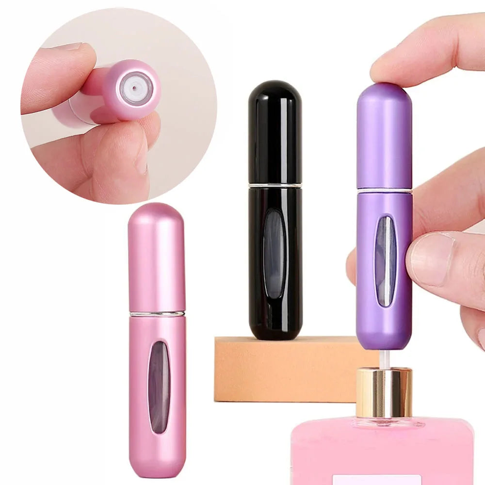 8/5ml Perfume Atomizer Portable Liquid Container For Cosmetics Traveling Mini Aluminum Spray Alcochol Empty Refillable Bottle