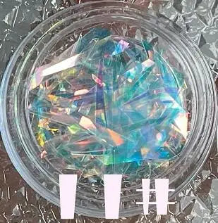 1Box Irregular Aurora Mirror Broken Glass Paper Nail Foil Decals Japanese Laser Patch DIY Rainbow Transfer Piece Manicure Decor#