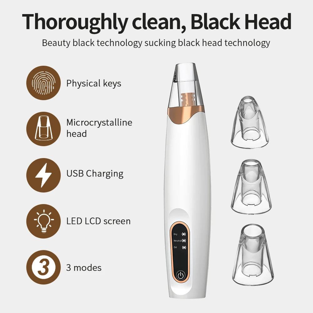 USB Rechargeable Electric Blackhead Remover Vacuum Face Pore Cleaner Whiteheads Black Spots Pimple Acne Extractor Skin Care Set Viralgem Store
