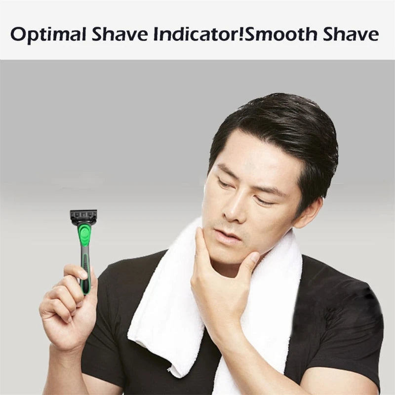 Upgrade Your Shaving Routine with 7 Layer Head Set and Rubber Handle Grooming