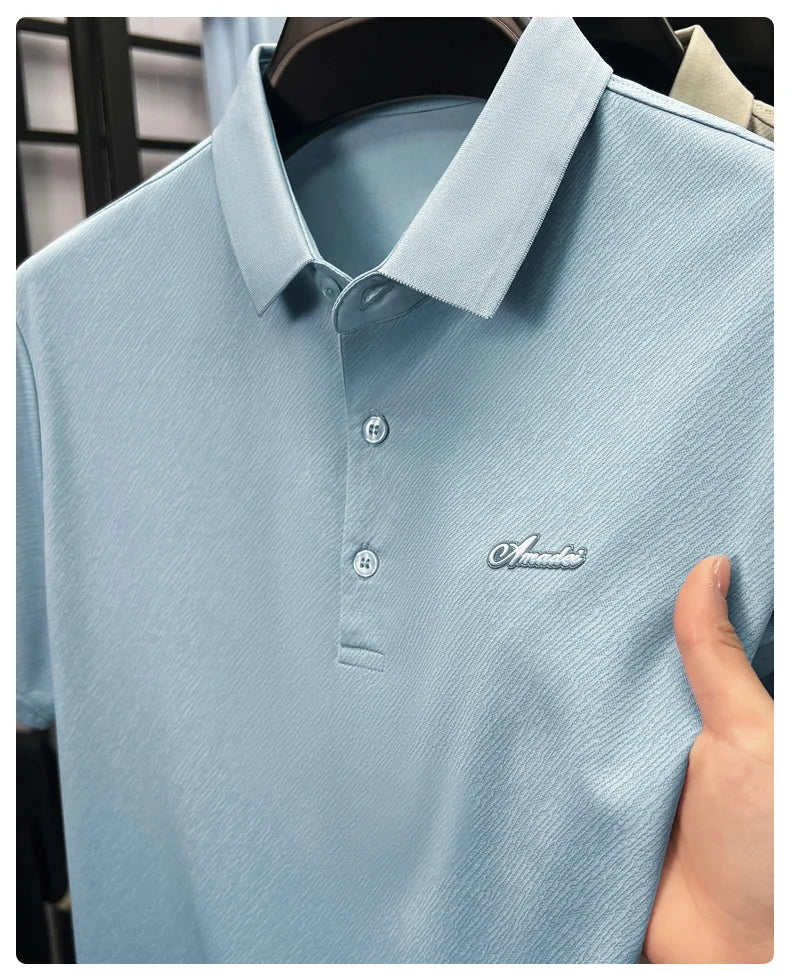 Top Grade Designer Brand Polo Shirt Men Summer New High Short Sleeve Regular Solid Casual Tops Fashions Mens Clothes 2025 Viralgem Store