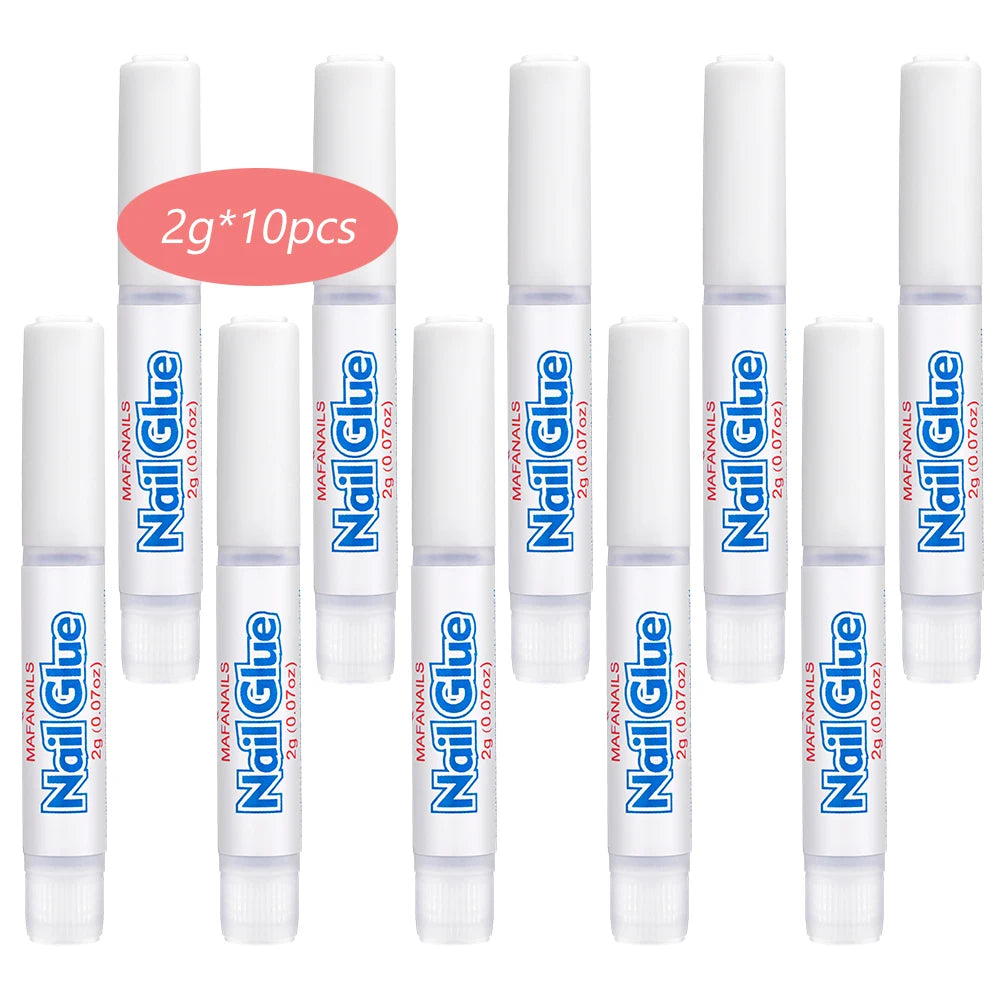 5pcs*3g Strong Adhesive Nail Glue -Fast Drying Nail Bond Glue for Acrylic False Nail Tips Gem Rhinestone Jewelry Sticky Glue Gel Viralgem Store