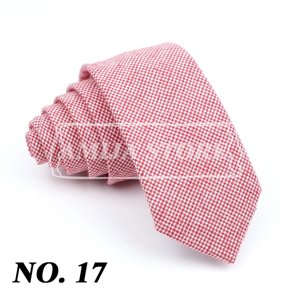 Wed Cotton Tie Solid Color Necktie For Man Woman Blue Pink Yellow Skinny Slim Ties Fashion Wedding Party Gifts Men Accessories