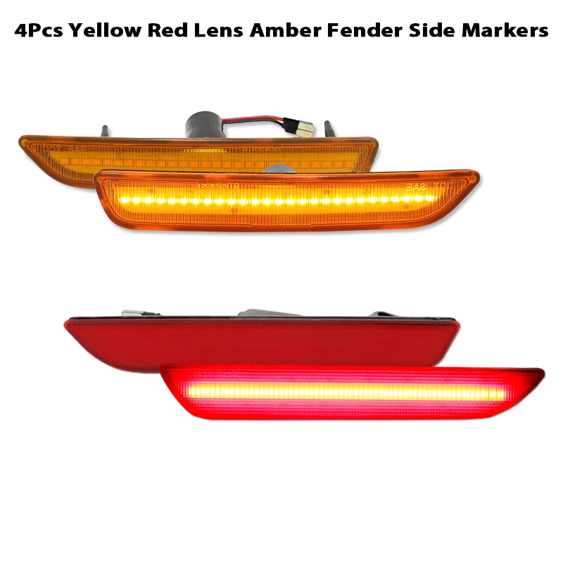 2pcs Car Front Rear Bumper Side Marker Light White For Ford Mustang Base GT Shelby GT500 Boss 302 2010 2011 2012 2013 2014