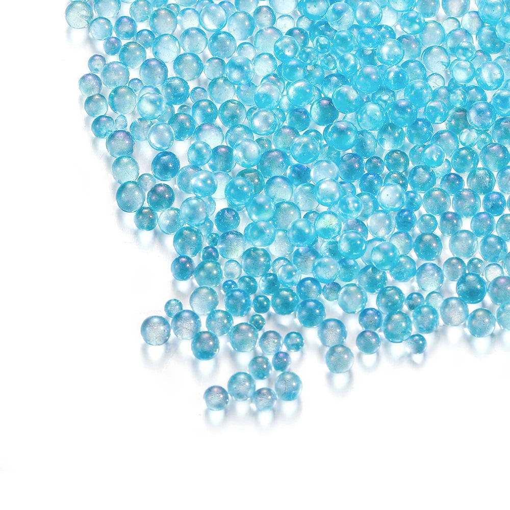 100g 0.4-3mm Mini Bubble Ball Beads Tiny Glass Bead Resin Filling for Silicone Mold UV Resin Epoxy Filler DIY Nail Art Decor Viralgem Store
