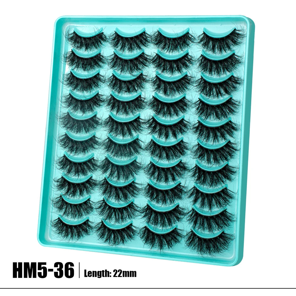 2 Style 20 Pairs Eyelash 3D Natural Mink False Eyelashes Makeup Fake Eye Lashes Faux Cilios Make Up Beauty Tools Wholesale