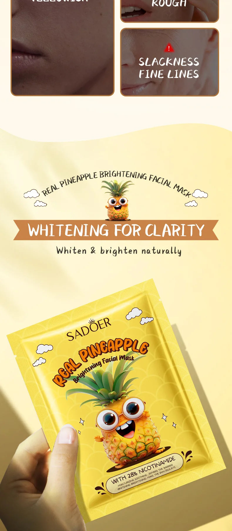 8pcs SADOER Fresh Fruits Face Mask Facial skincare Moisturizing Brightening Firming Hydrating Facial Masks for Face Skin Care Viralgem Store