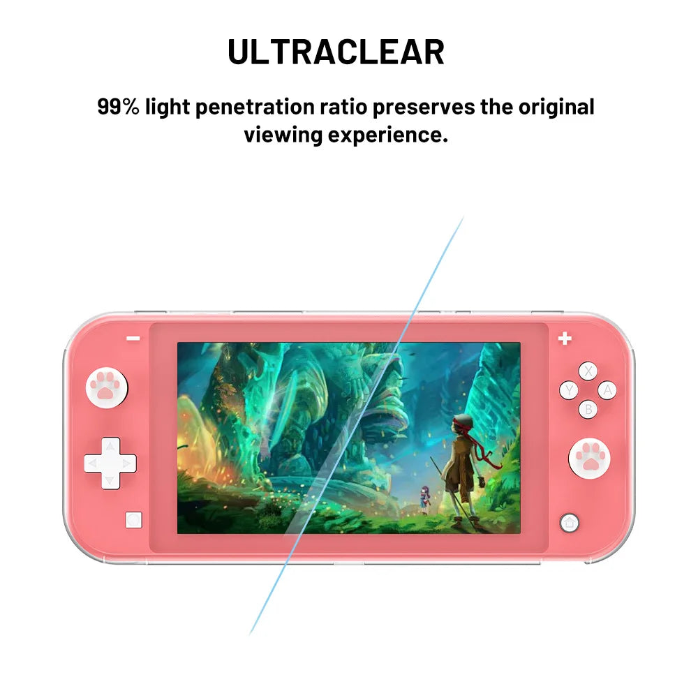 2 Pcs Tempered Glass Switch Screen Protector Premium HD Clear Anti-Scratch Screen Protector for NS Switch/lite/OLED