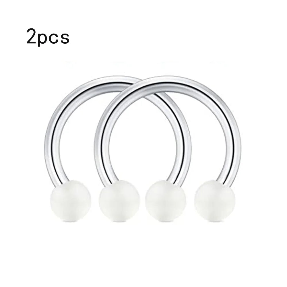 WKOUD 16G Cartilage Helix Earrings Hoop Tragus Snug Piercing Jewelry Stainless Steel Curved Barbell Eyebrow Rings Pink 6/8/10mm