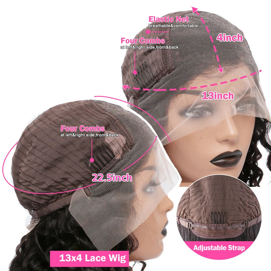 12A Kinky Curly Human Hair Wigs 13X4 Lace Frontal Wigs For Women Pre Plucked With Baby Hair Brazilian Virgin Jerry Curly Bob Wig