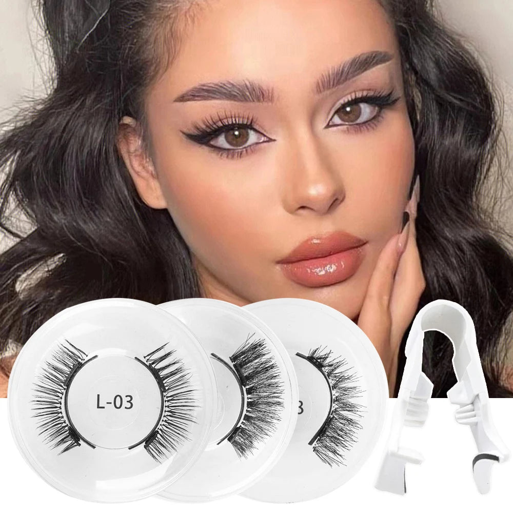 3D Lash Curler Magnetic False Eyelashes No-Glue Needed Eyelash Extension Clip On Tweezers Sexy, Light , Soft Mink Fake Lashes