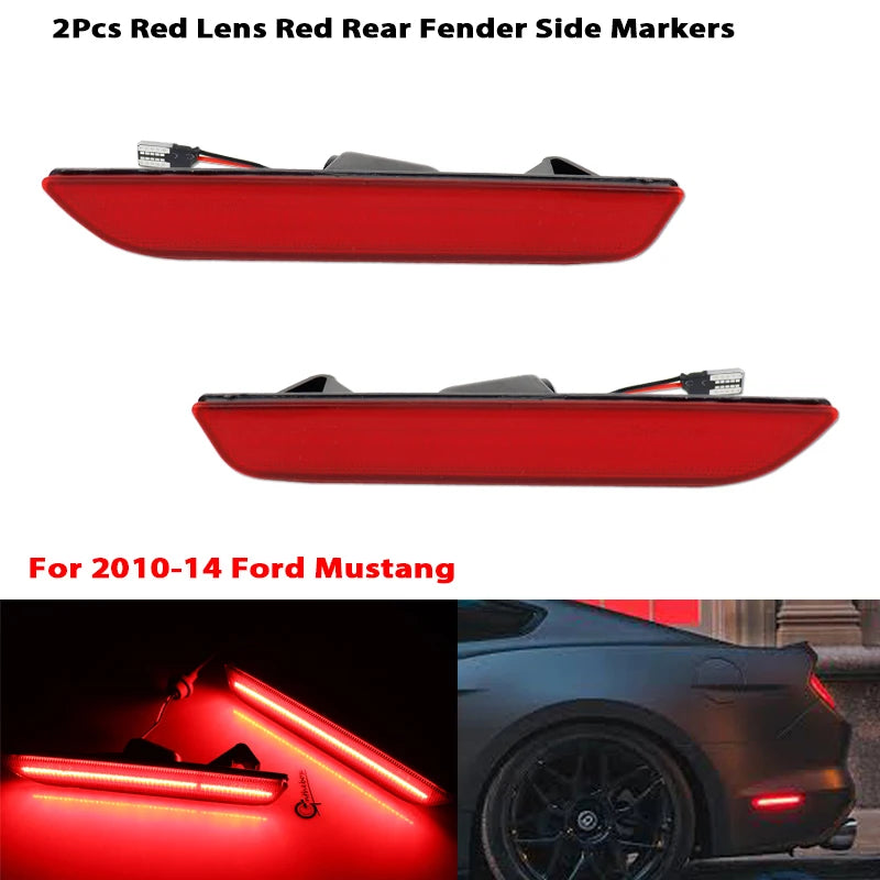 2pcs Car Front Rear Bumper Side Marker Light White For Ford Mustang Base GT Shelby GT500 Boss 302 2010 2011 2012 2013 2014