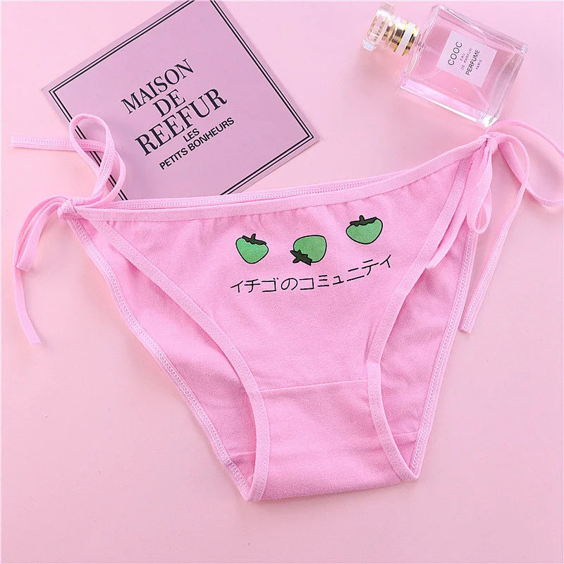 SP&CITY Young Girls Student Cute Underwear Women Japan Lace Up Cotton Panties Funny Hollow Out Seamless Briefs Female Lingerie