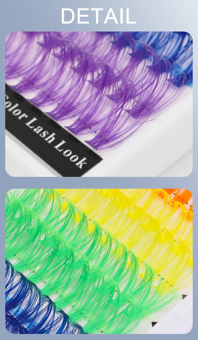 winky beauty Colorful 120pcs Cluster Lashes 40D Segmented Beam Natural D Curl Individual Mink Eyelashes Makeup Supplies at home