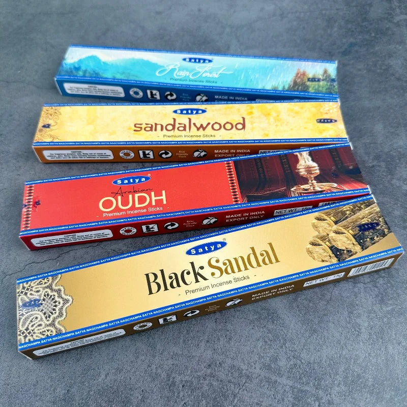 5BOX Indian Incense Sticks White Sage Sandalwood Natural Household Indoor Clean Air NAG Champa Satya Handmade Lavender Incenso
