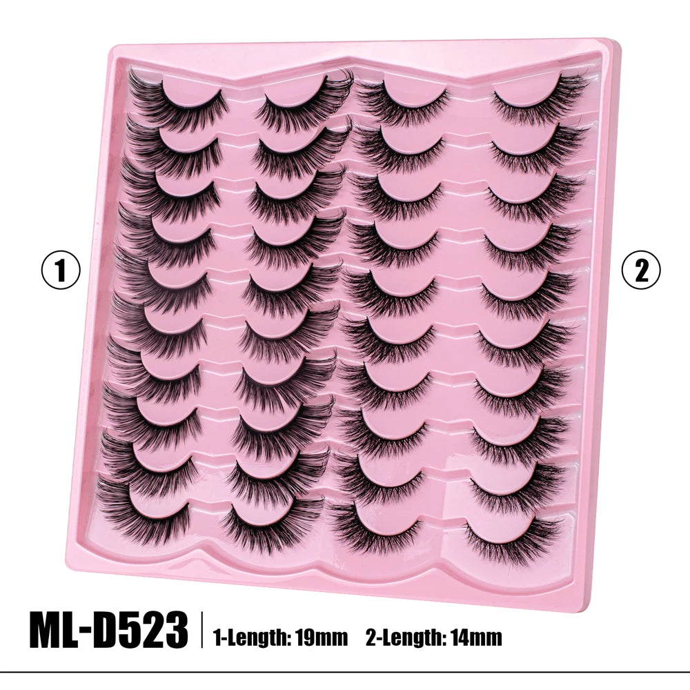 2 Style 20 Pairs Eyelash 3D Natural Mink False Eyelashes Makeup Fake Eye Lashes Faux Cilios Make Up Beauty Tools Wholesale