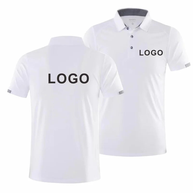 2023 Quick-drying Sports Polo Shirt Custom Design Company Brand Logo/Print Embroidery Breathable Lapel Short Sleeve Tops S-4XL