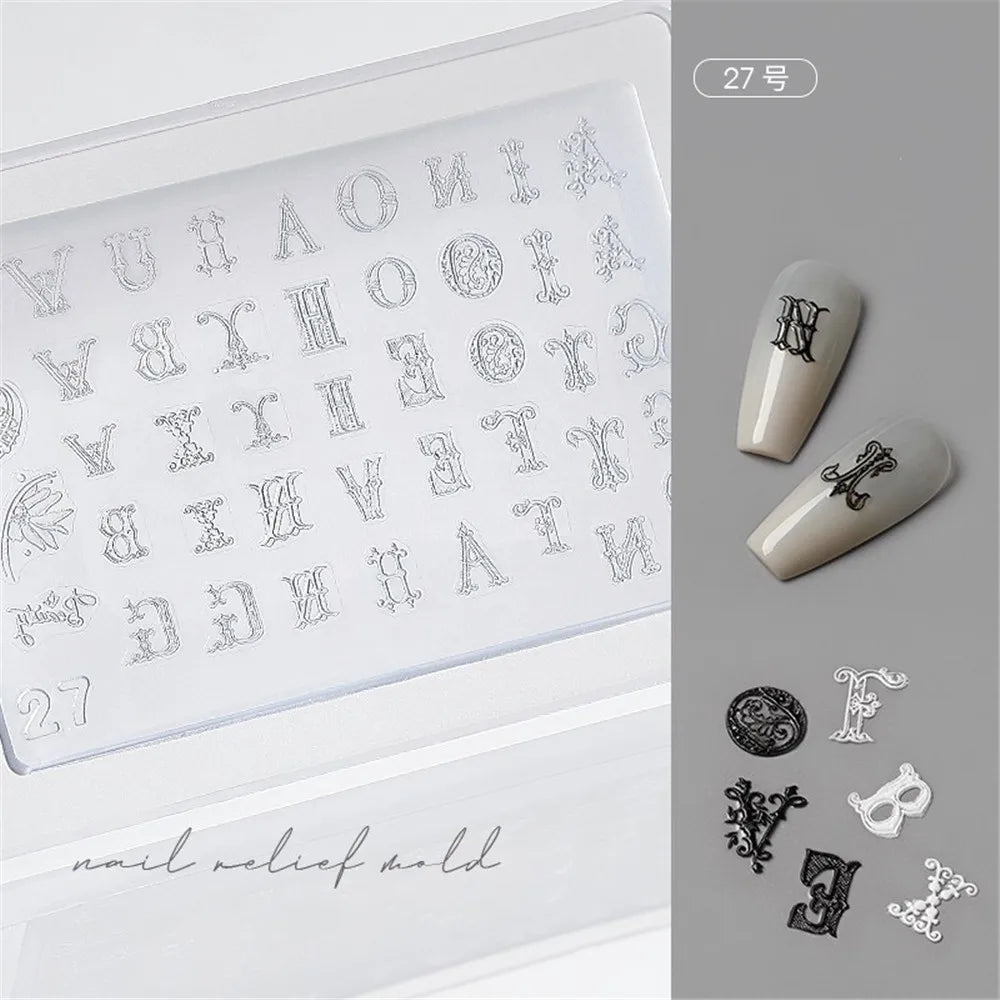 1pc Sweater Knitting Lace 3D Acrylic Mold Nail Art Decoration Nails DIY Design Silicone  Nail Art Template Nail  Mold