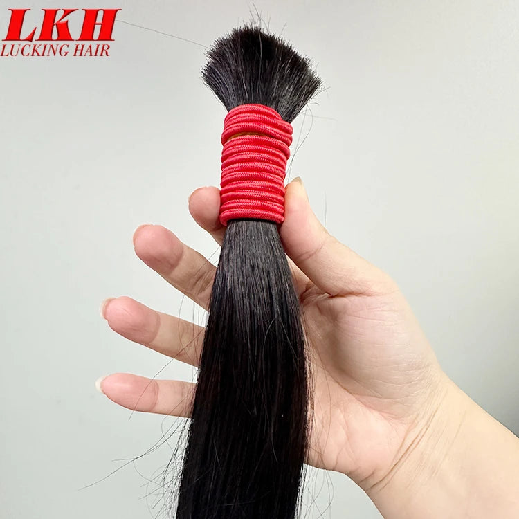 Virgin Remy Black Straight Raw Indian Vietnamese Russian Bulk Human Hair Bundles For Braiding 100%  Human Hair Bulk Extensions