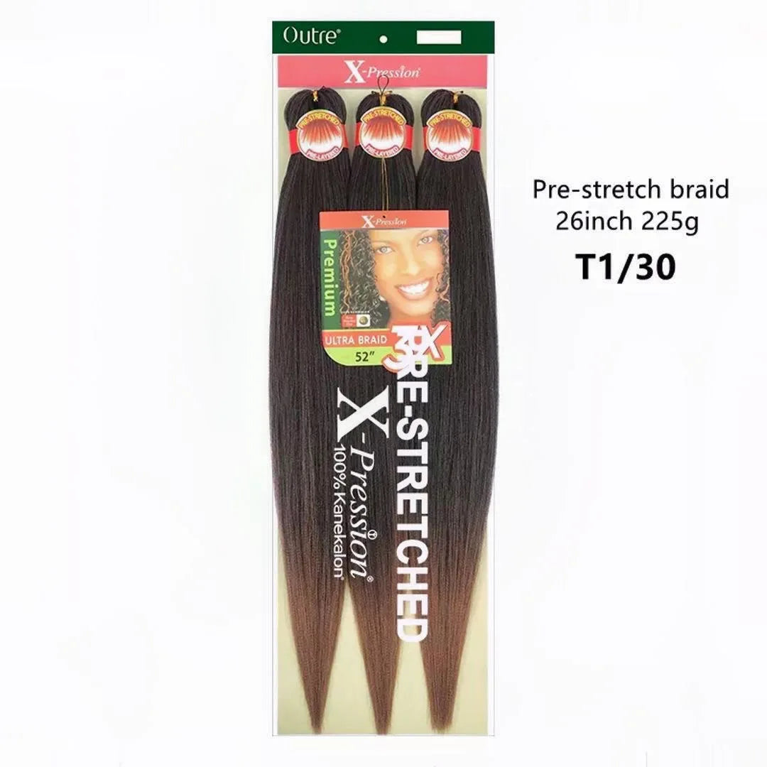 Synthetic Xpression prestretched braiding hair - 3x xpression kanekalon flame retardant smooth yaki braid - 3x x-pression Viralgem Store