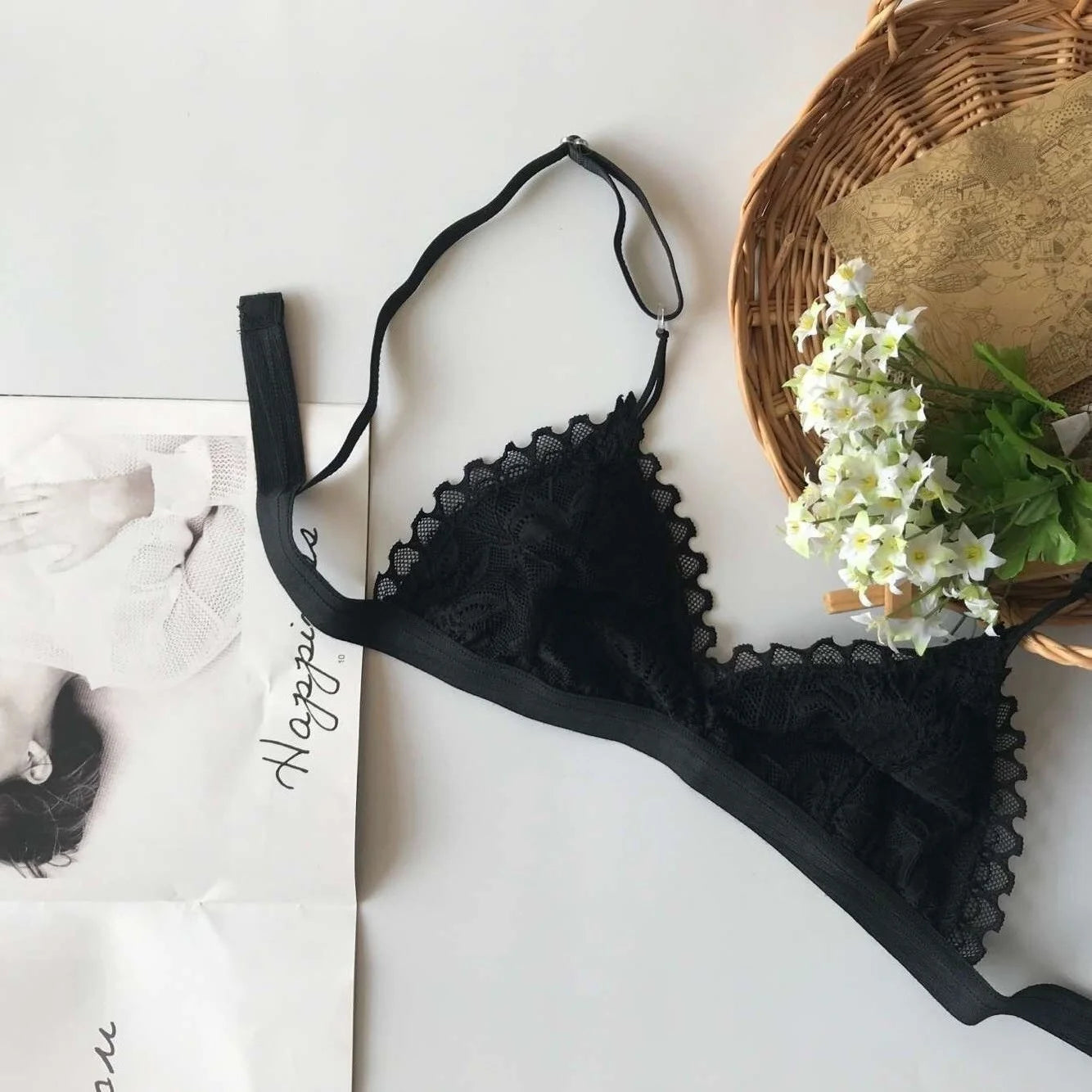 SP&CITY Summer Sexy Lace Tube Top Women Hollow Out Bralette Thin Chest Girl  Bras Seamless Transparent Lingerie French Underwear