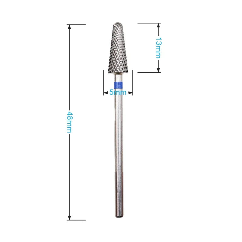 5mm Cone Carbide Nail Drill Bit 3/32" Milling Cutter For Manicure Rotary Burr Nail Bits Electric Drill Accessories Tool