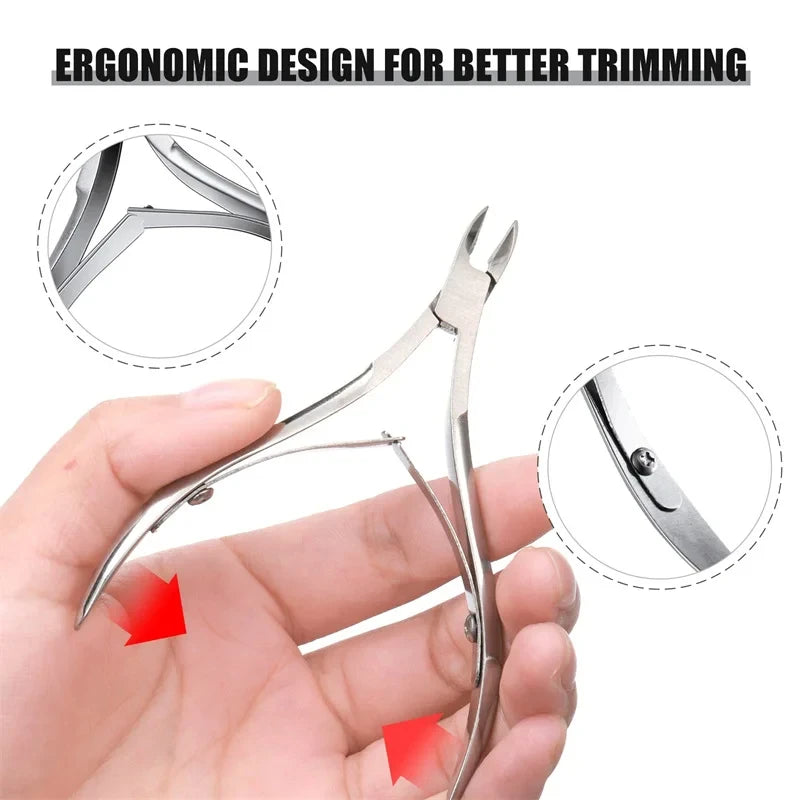 3 Pcs/Set Toenail Fingernail Cuticle Nippper Professional Nail Clipper Manicure Cutter Scissoris Stainless Steel Trimmer Tools Viralgem Store