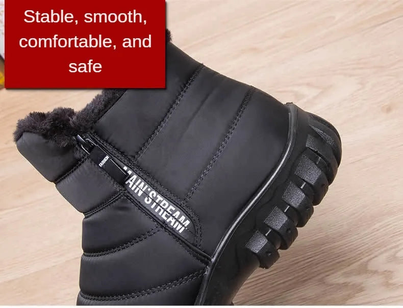 2024 Winter Men Ankle Snow Boot Waterproof Non Slip Shoe for Men Casual Keep Warm Plush Plu Size Couple Footwear Chaussure Homme