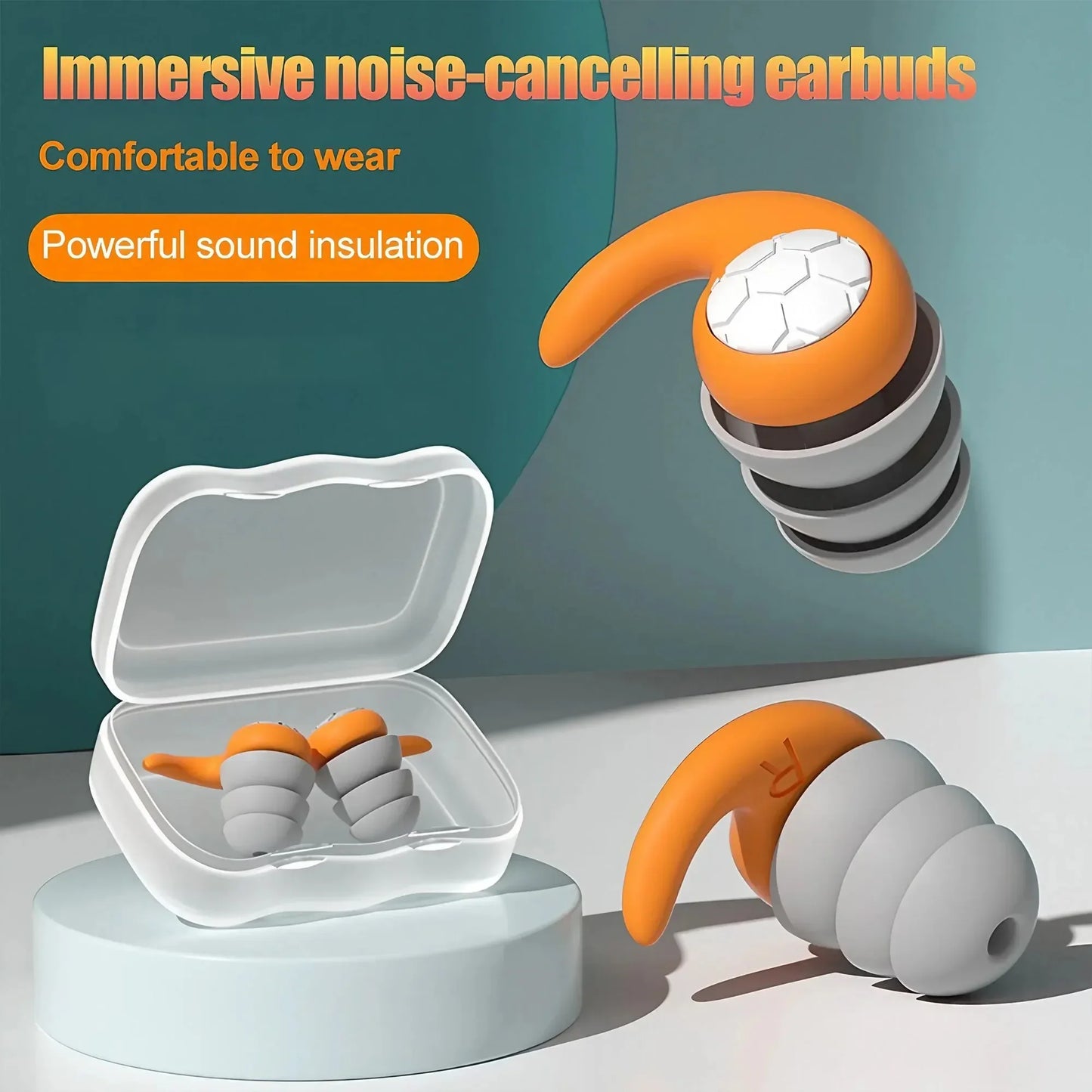 1 Pair Soft Silicone Earplugs - Noise Canceling, Waterproof, Comfortable for Sleep and Swimming for Silent Environment Creation