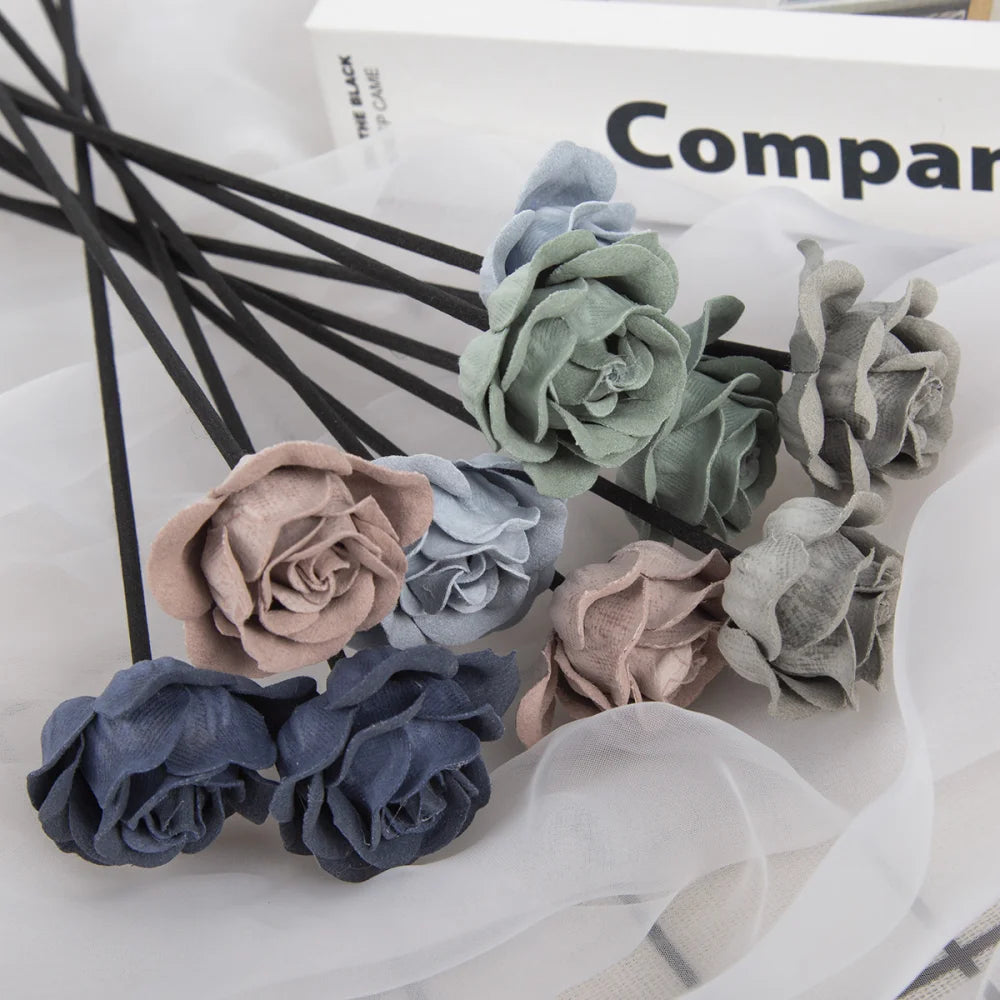 10Pcs Suede Velvet Flower Reed Diffuser Replacement Stick DIY Handmade Home Decor Extra Thick Rattan Oil Diffuser Refill Sticks