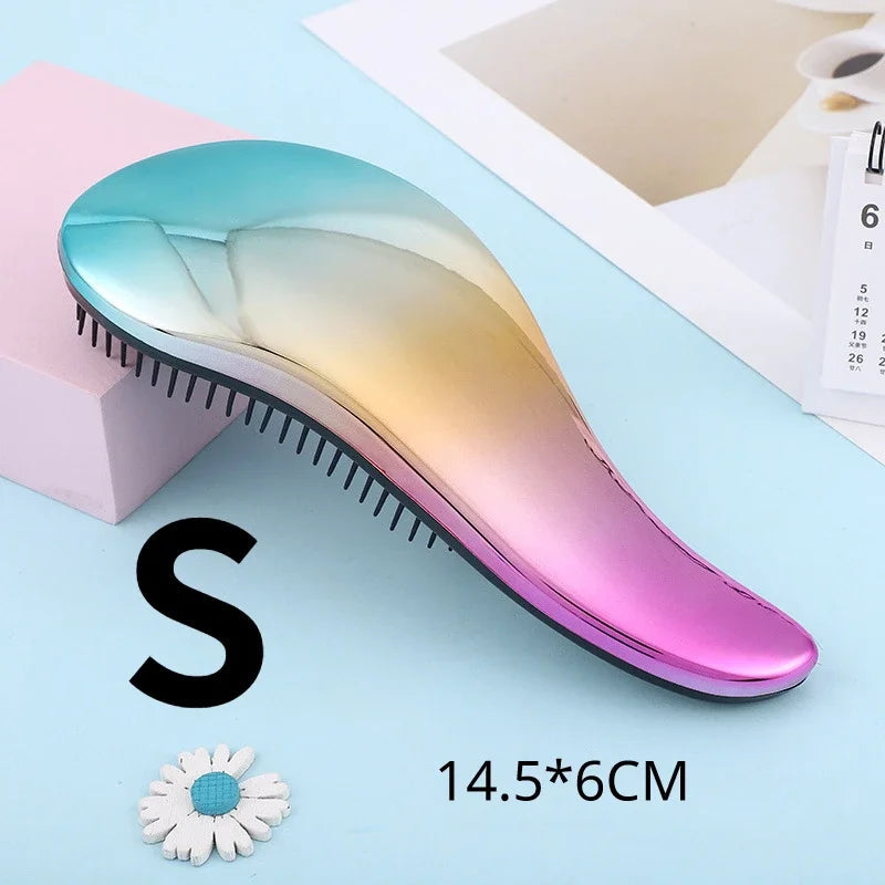 1pc Magic Anti-static Hair Brush Handle Plastic Electroplate Comb Shower Shampoo Massage Comb Salon Hair Styling Tools Viralgem Store