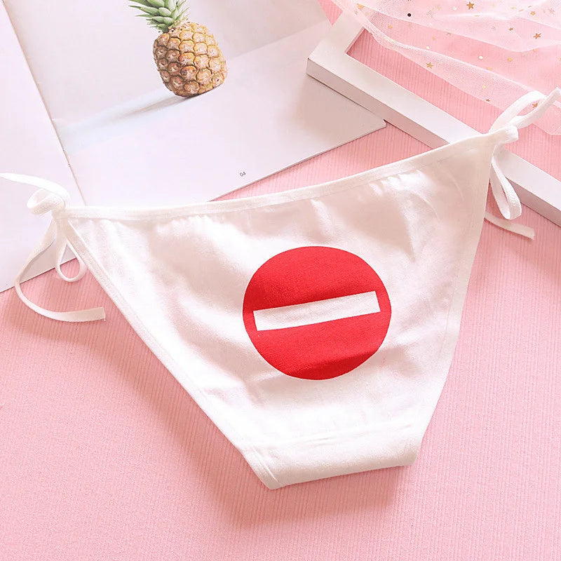 SP&CITY Young Girls Student Cute Underwear Women Japan Lace Up Cotton Panties Funny Hollow Out Seamless Briefs Female Lingerie