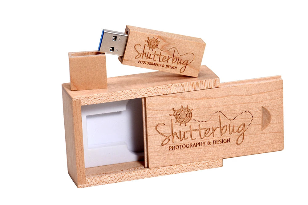 Wooden USB 3.0 Flash Drive 128GB High Speed Pen Drive 64GB Free Custom Logo Memory Stick Photography Wedding Gifts Pendrive 32GB
