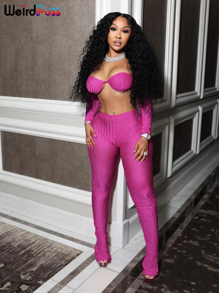 Weird Puss Summer Trend 3 Piece Set Women Spike Mesh Crop Tops+Bandage Bra+Leggings Tight Matching Vacation Streetwear Outfits Viralgem Store