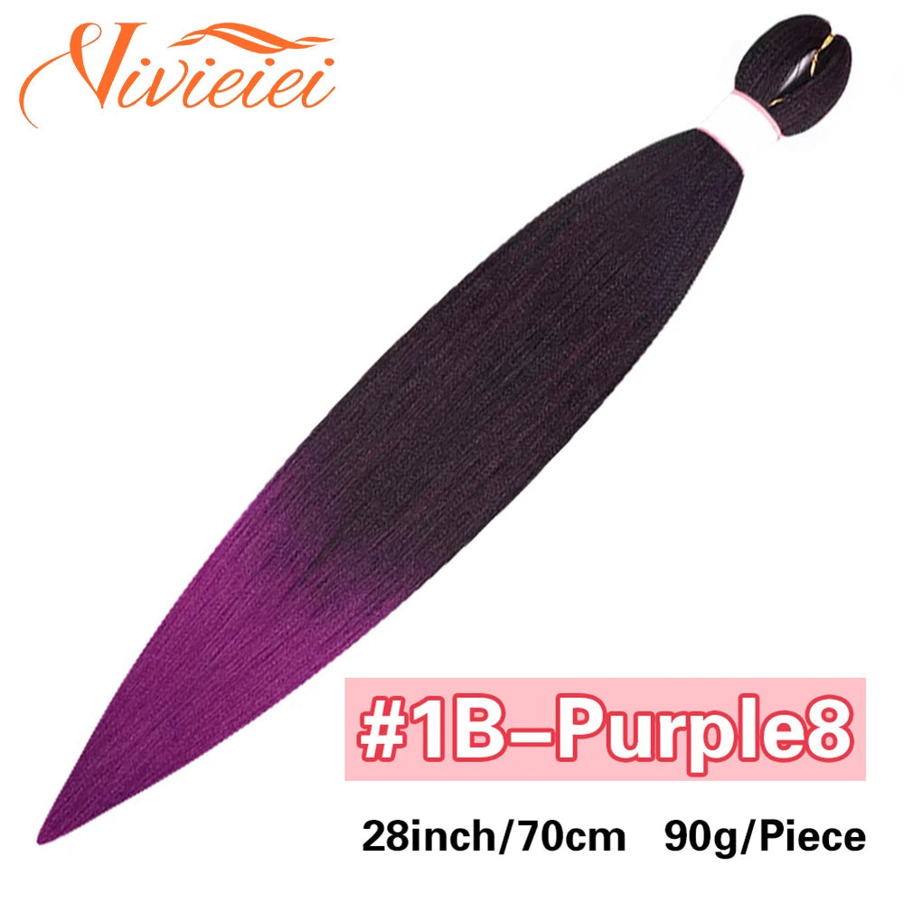 Synthetic Jumbo Braids Hair Extensions 28 Inch Braiding Hair Pre Stretched Orange Green White Blue Red Pink Purple Braids Viralgem Store