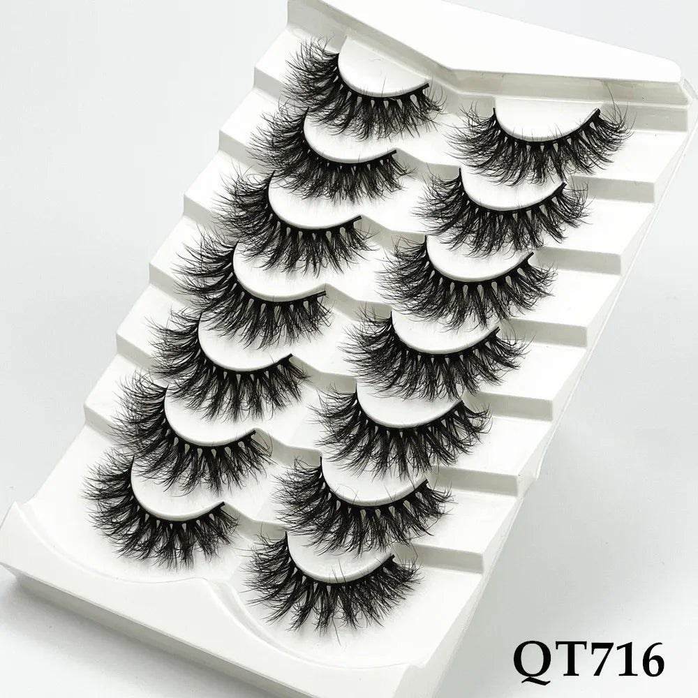 5/7/8 pairs 3D mink Lashes ,soft fluffy natural false eyelashes，individual eyelash extension, makeup tools lashes wholesale
