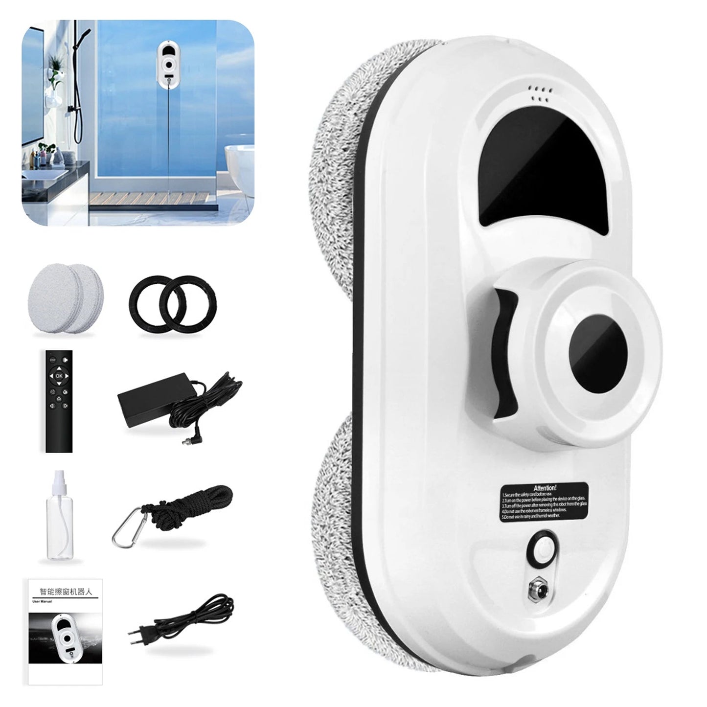 5600pa Window Cleaning Robot Household Intelligent Vacuum Remote Control Anti Fall Electric Window Washer Glass Cleaner Viralgem Store