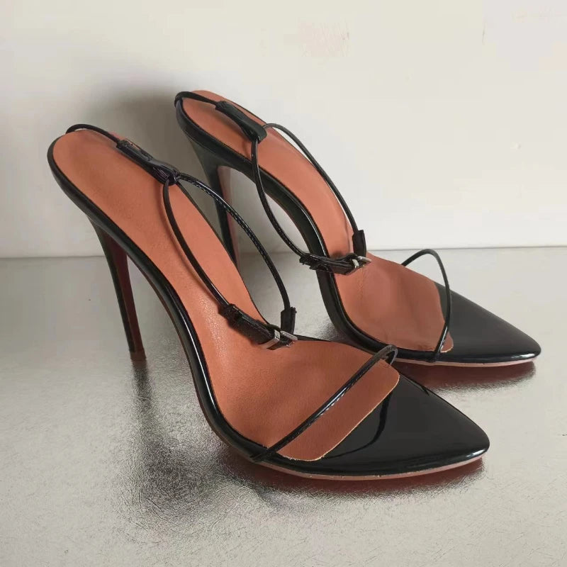 12CM 2024 New Fashion Dress Party Banquet Sandals for Women High Heel Designer Shoes Sexy Elegant Simple Heels Size 43 44 45 47