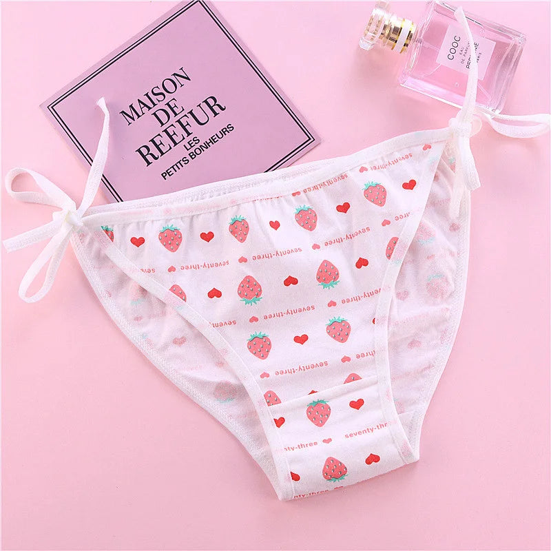 SP&CITY Young Girls Student Cute Underwear Women Japan Lace Up Cotton Panties Funny Hollow Out Seamless Briefs Female Lingerie
