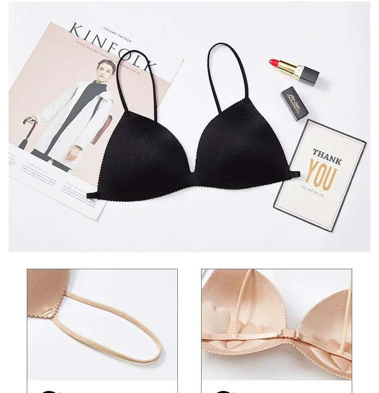 Thin Cup Sexy Seamless Push Up Bra Front Closure Underwear Female Brassiere Modis Lingerie Bras for Women Female Intimates