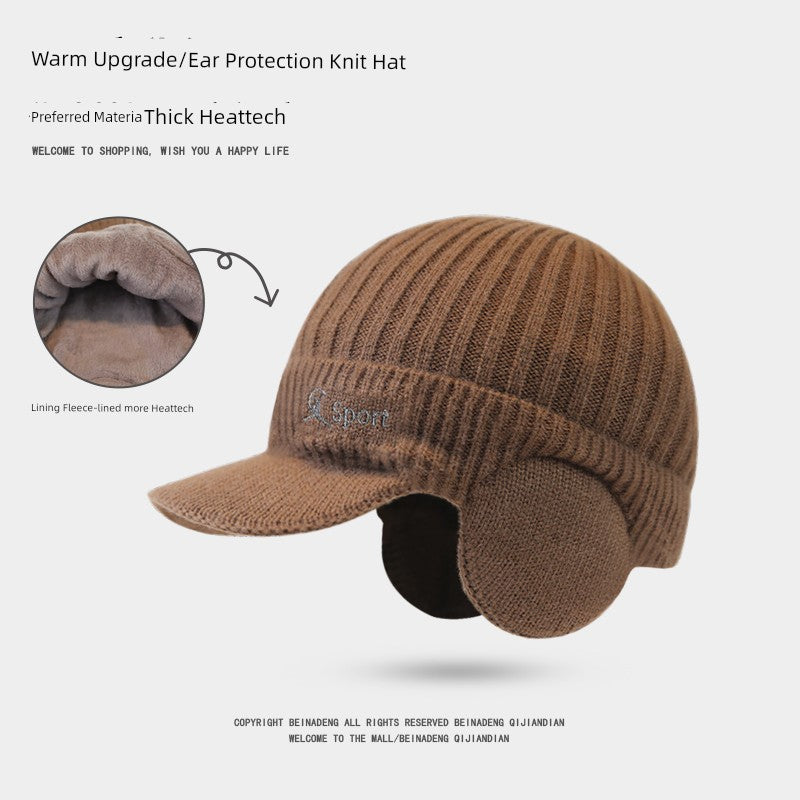 Winter Heattech Male Fleece-lined Thickened Cold Protection Cycling Hat