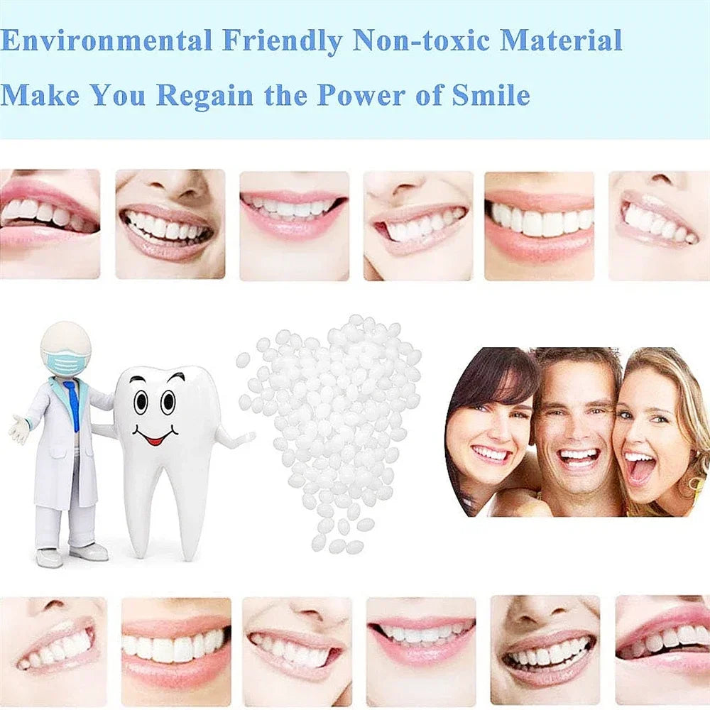50g Resin Temporary Tooth Repair Granules Teeth Gaps Missing Broken Tooth Filling Moldable Adhesive Dentures False Teeth Tools Viralgem Store
