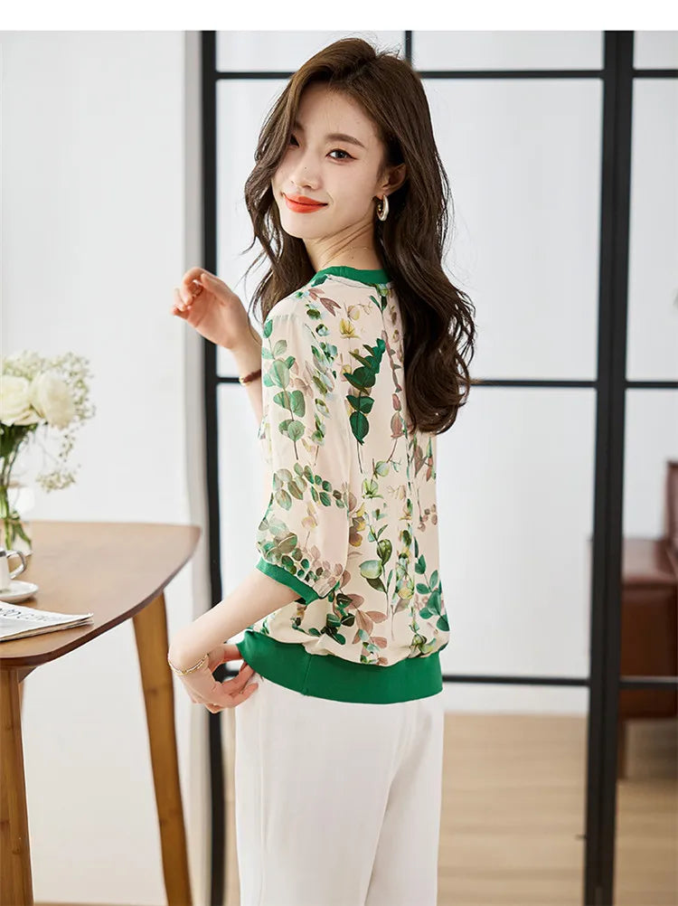 Trendy Ladies' Unique Design Short Sleeve T-shirts Fashion Print Tees for Women Cool Summer Daily T-shirts Casual Top