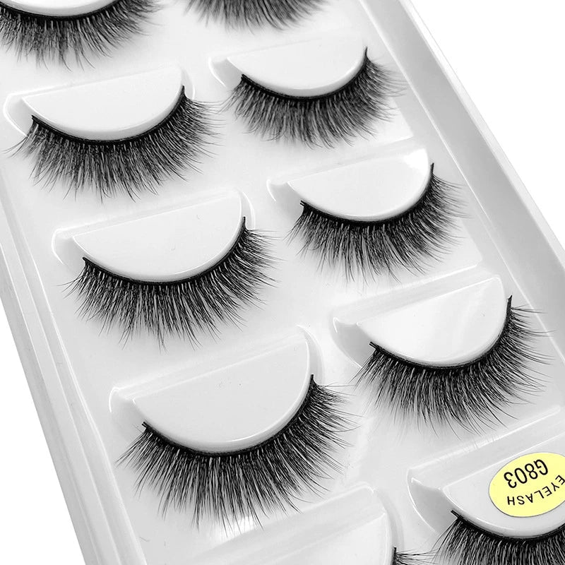 5 Pairs 3D Mink False Eyelashes h13, Soft Eyelash Extension Natural Eyelashes makeup Lashes Wholesale G800, G806 Viralgem Store