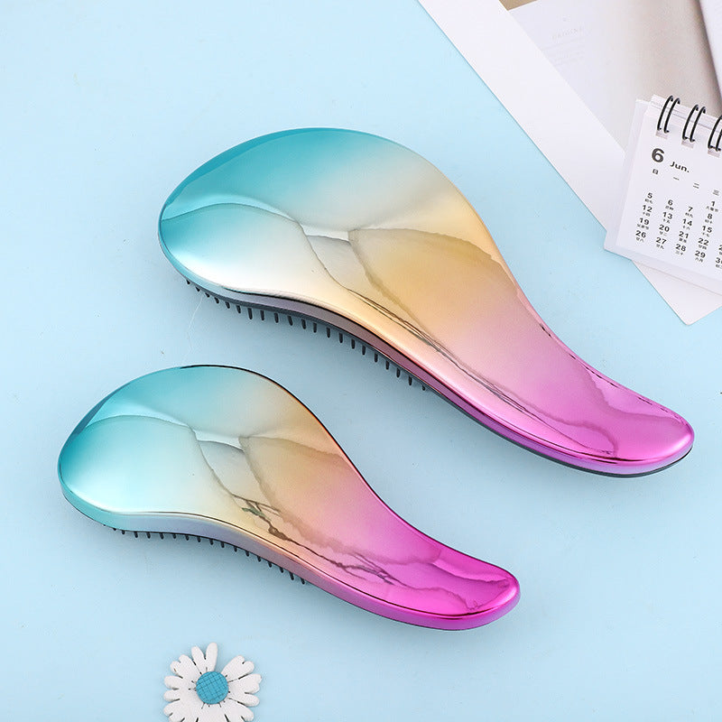 1pc Magic Anti-static Hair Brush Handle Plastic Electroplate Comb Shower Shampoo Massage Comb Salon Hair Styling Tools Viralgem Store