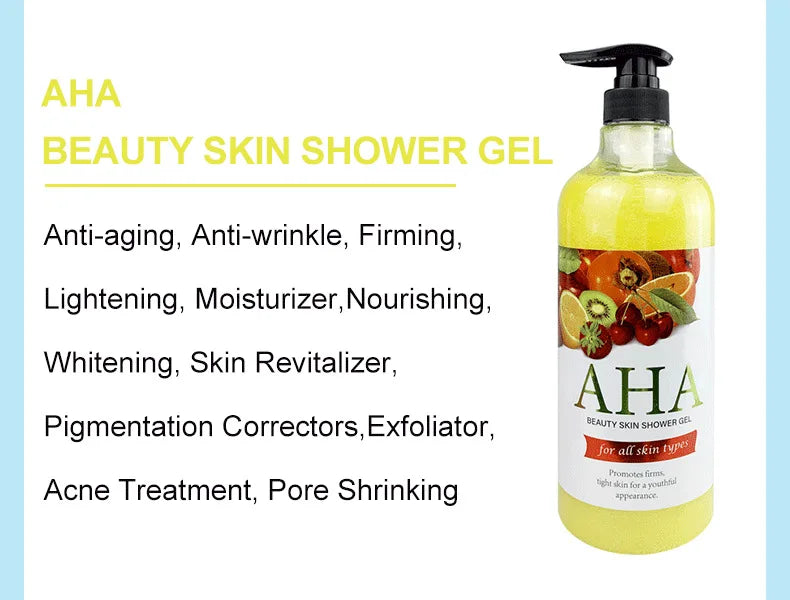 1000ml Vitamin C Body Lotion Anti-aging Shower Gel AHA and Arbutin Beauty Skin Body Wash for Dropshipping Viralgem Store