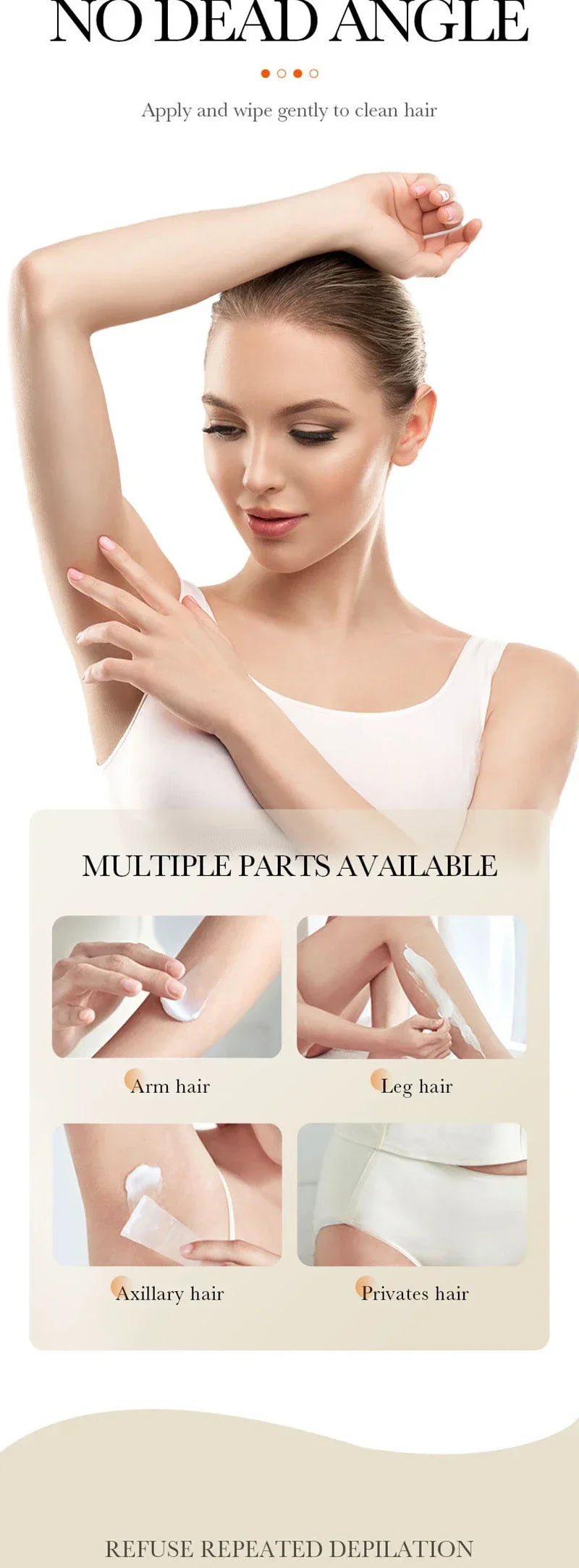 Aloe Hair Removal Cream Painless Hair Remover Semi-Permanent Intimate Areas Growth Inhibitor Depilatory Armpit  Arm Body Care