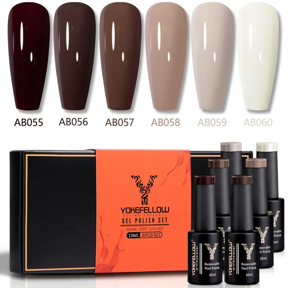 YOKEFELLOW  Pastel Gel Nail Polish Set 6 Colors Spring Summer Macaron Gel Nail Kit Soak Off Nail Art DIY Manicure Gift for Girl Viralgem Store