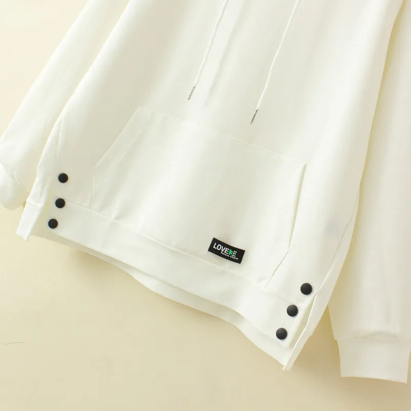 2023 Autumn Women Clothes Plus Size Hoodie Loose Casual Hooded Sweatshirt Curve Female S73 2315